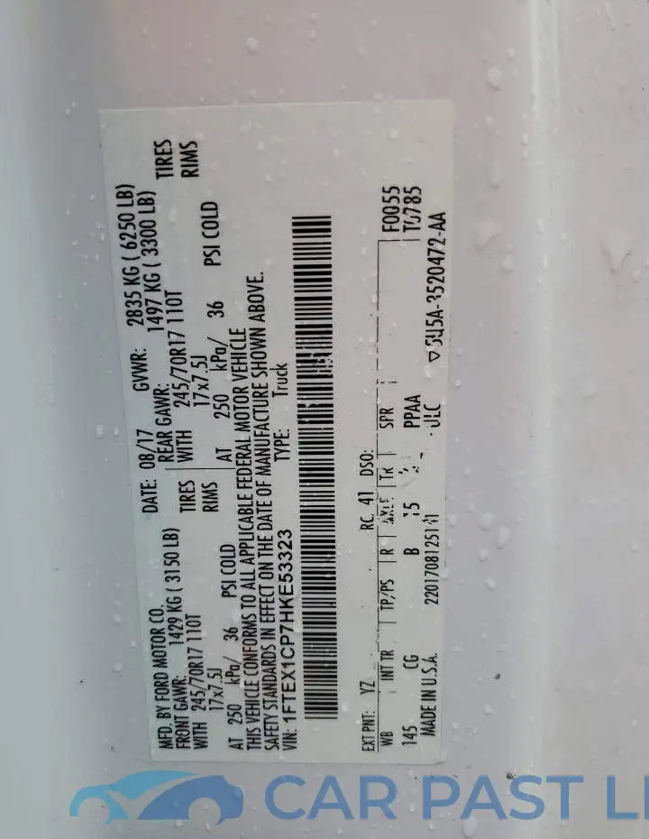 1FTEX1CP7HKE53323# 12