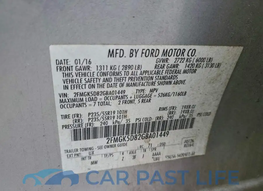2FMGK5D82GBA01449# 13