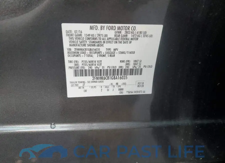 2FMHK6C81GBA16035# 14