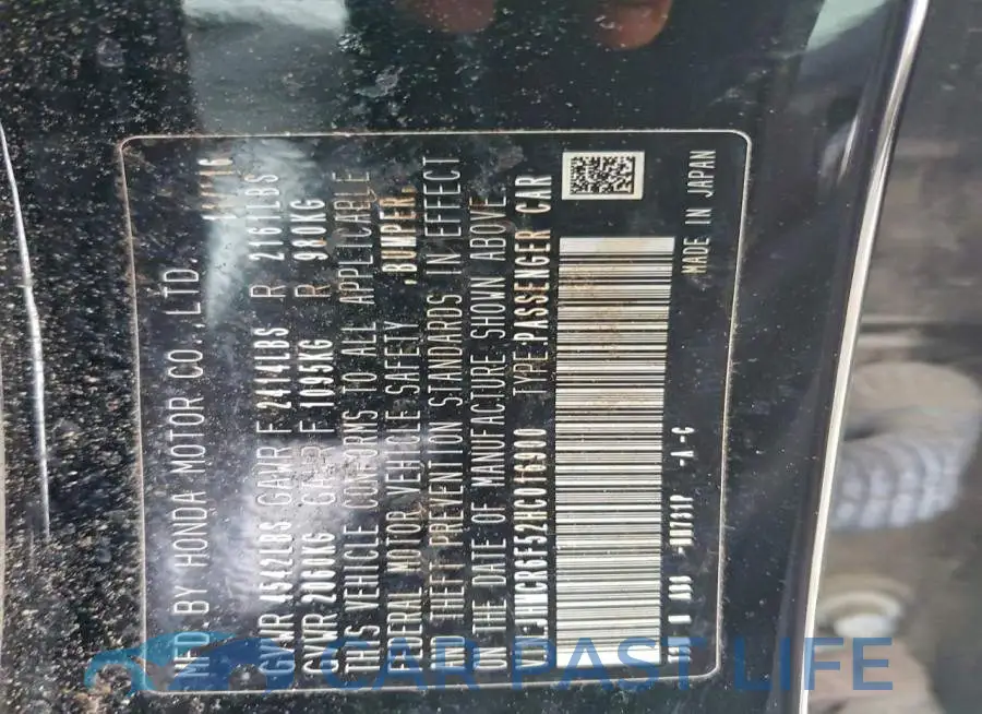 JHMCR6F52HC016900# 12