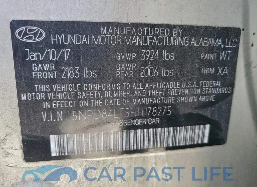 5NPD84LF5HH178275# 12