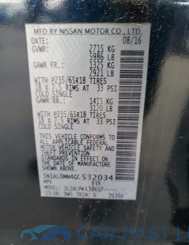 5N1AL0MN4GC532034# 14