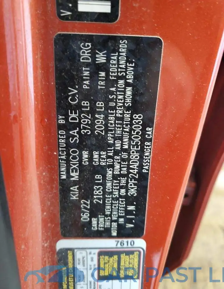 3KPF24AD8PE505038# 13