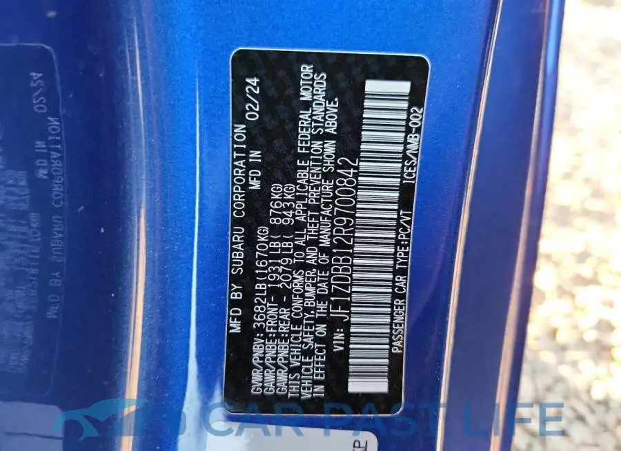 JF1ZDBB12R9700842# 13