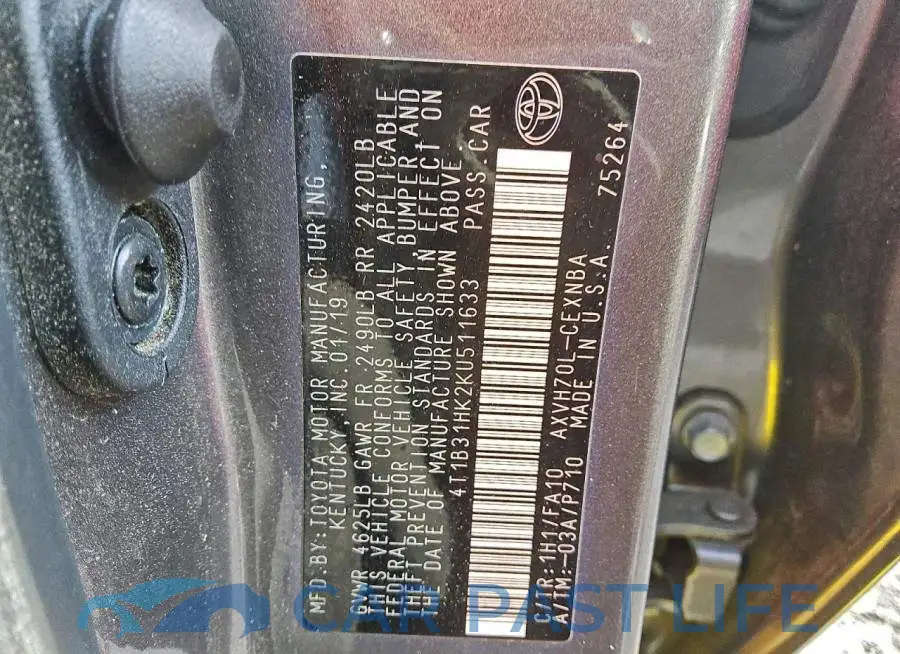 4T1B31HK2KU511633# 12
