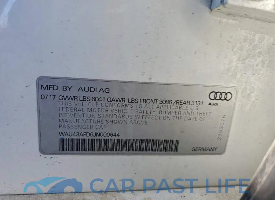WAU43AFD6JN000644# 12