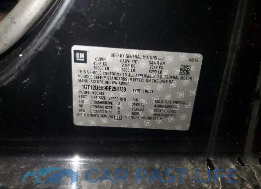 1GT12UE89GF258139# 12