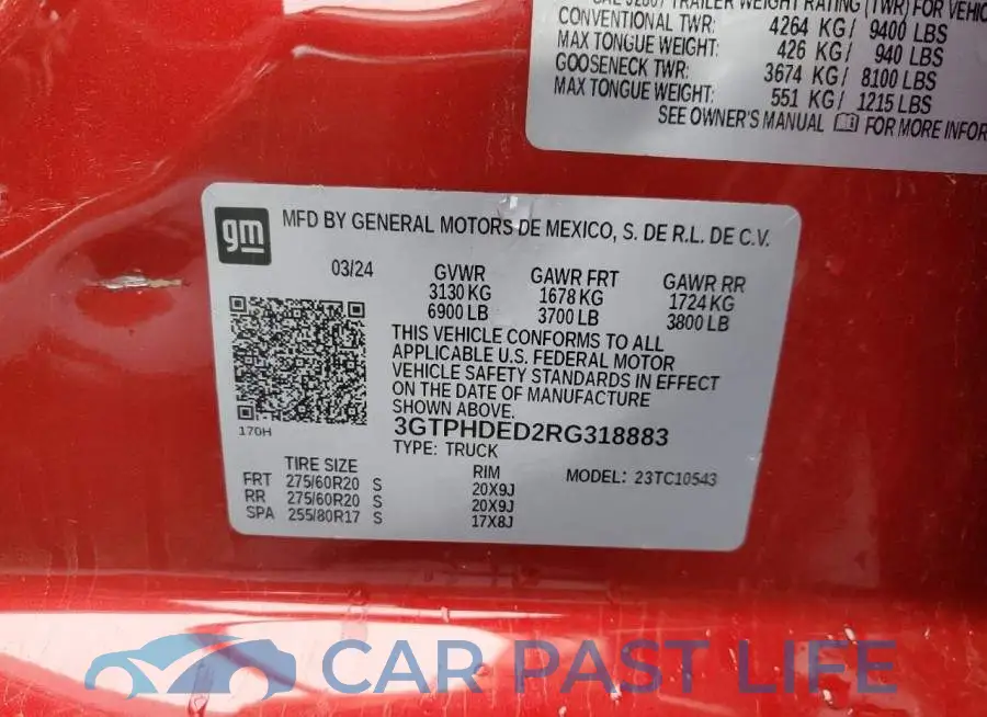 3GTPHDED2RG318883# 12