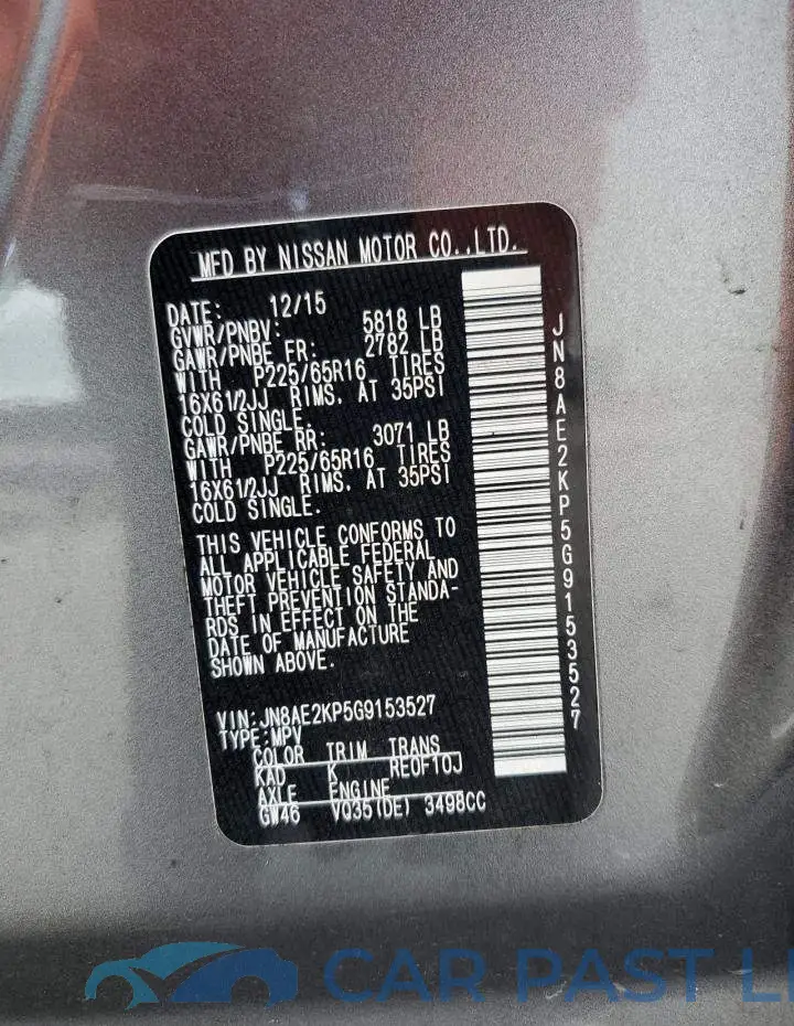 JN8AE2KP5G9153527# 14