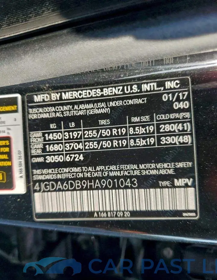 4JGDA6DB9HA901043# 13