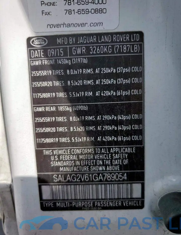 SALAG2V61GA789054# 13