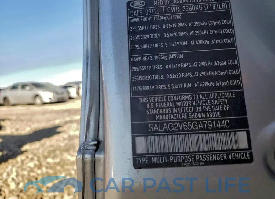 SALAG2V65GA791440# 12