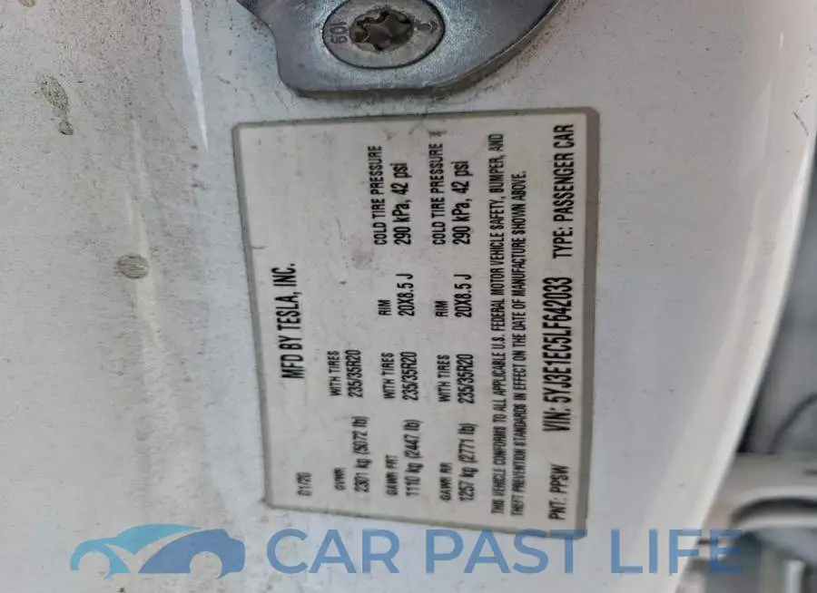 5YJ3E1EC5LF642033# 12