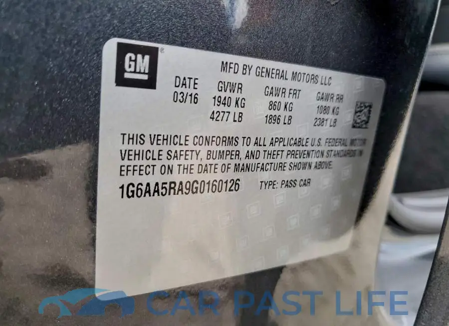 1G6AA5RA9G0160126# 12