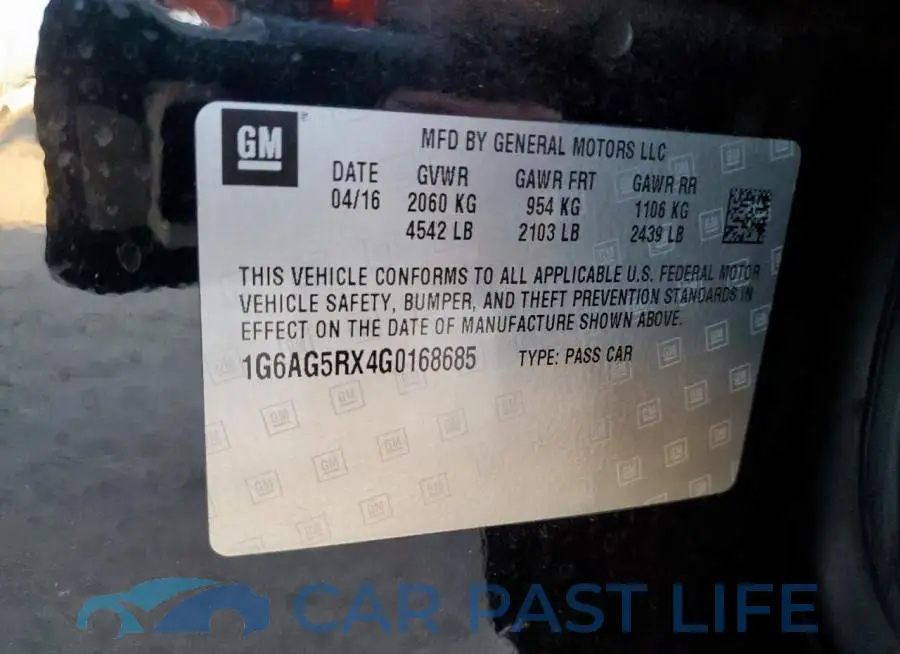 1G6AG5RX4G0168685# 12