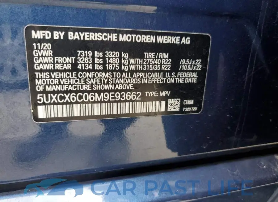5UXCX6C06M9E93662# 13