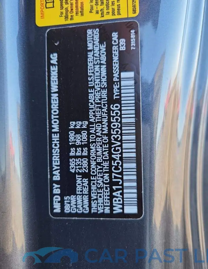 WBA1J7C54GV359556# 12