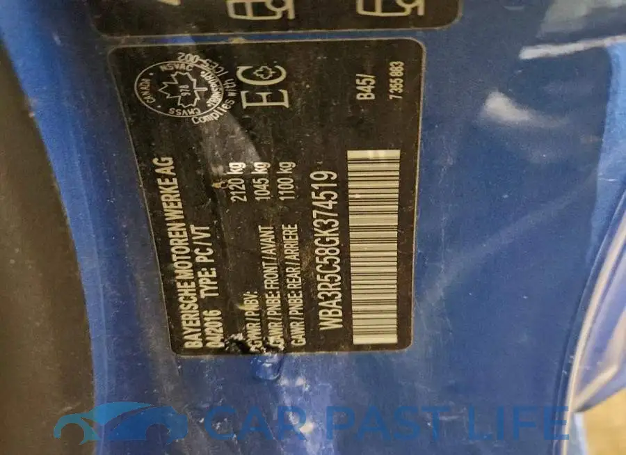WBA3R5C58GK374519# 12