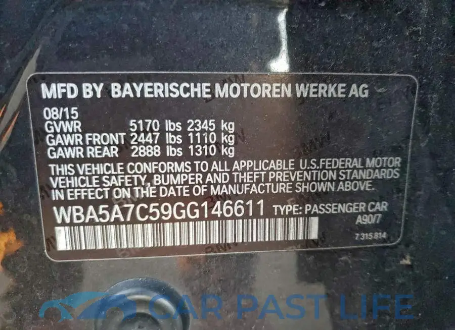 WBA5A7C59GG146611# 12