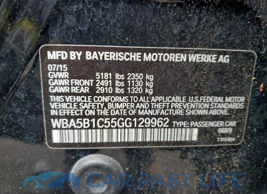WBA5B1C55GG129962# 12
