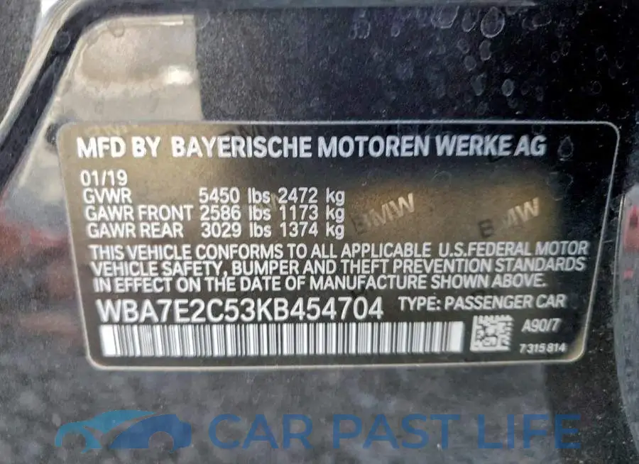 WBA7E2C53KB454704# 12