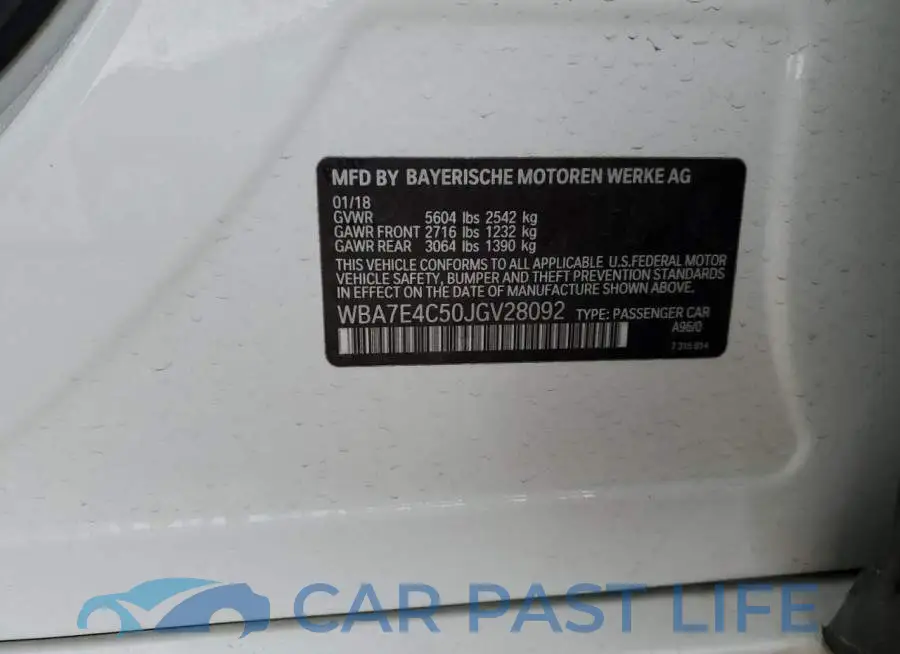 WBA7E4C50JGV28092# 12