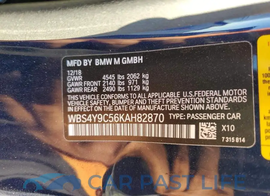 WBS4Y9C56KAH82870# 12