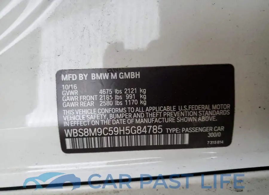 WBS8M9C59H5G84785# 13