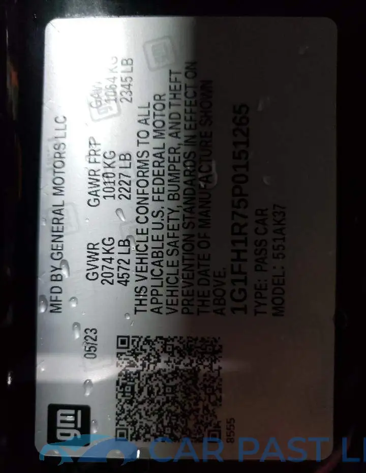 1G1FH1R75P0151265# 12