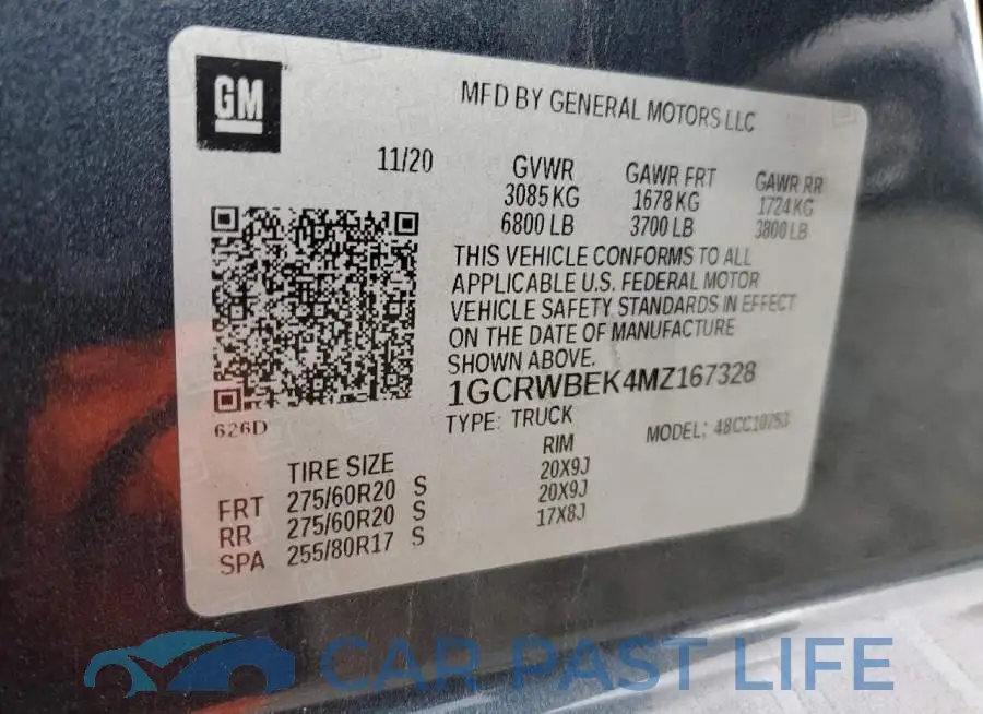 1GCRWBEK4MZ167328# 13