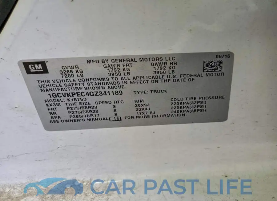 1GCVKPEC4GZ341189# 12