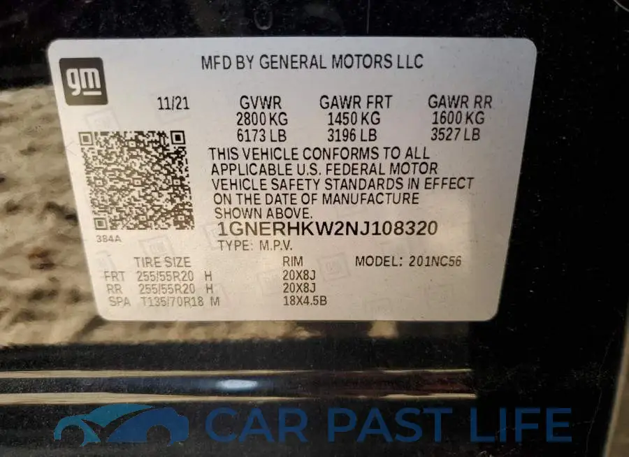 1GNERHKW2NJ108320# 13