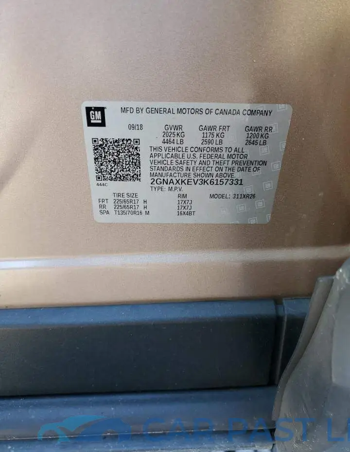 2GNAXKEV3K6157331# 13