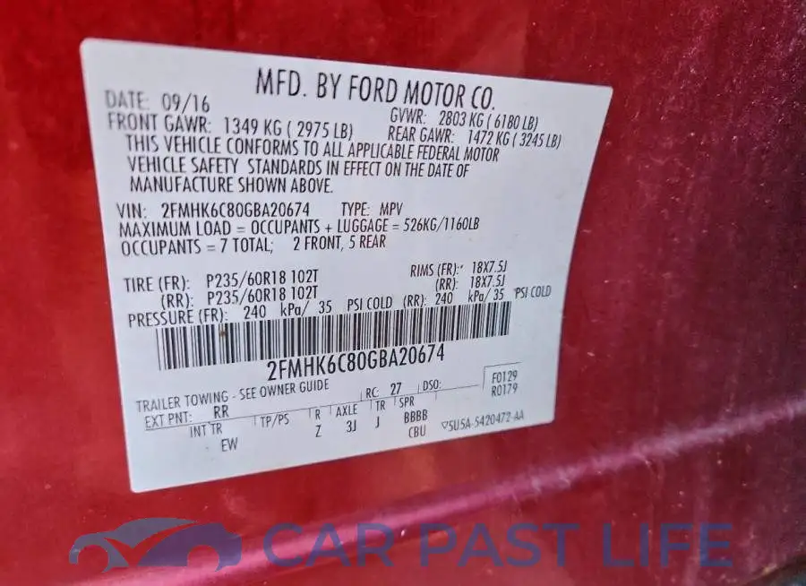 2FMHK6C80GBA20674# 13