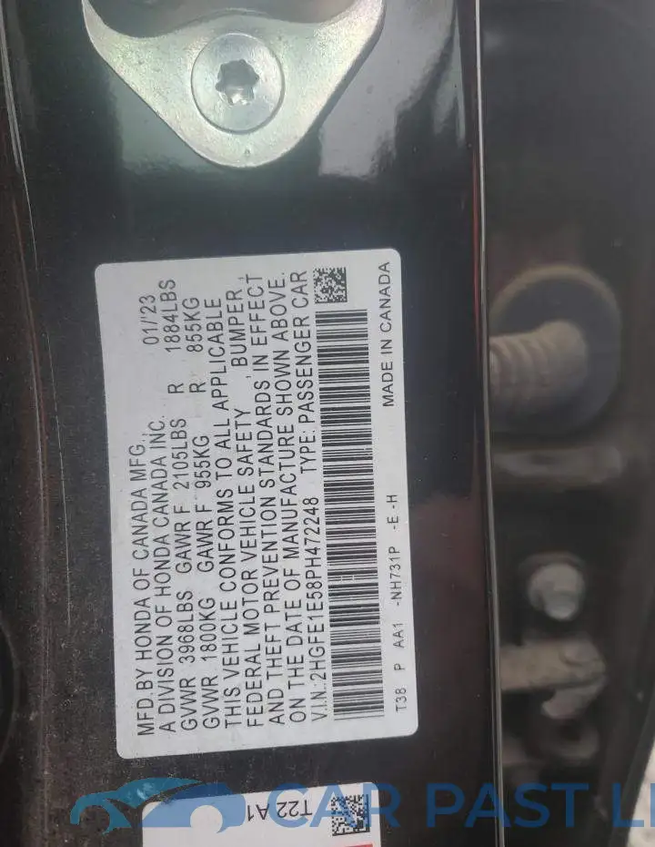 2HGFE1E58PH472248# 12
