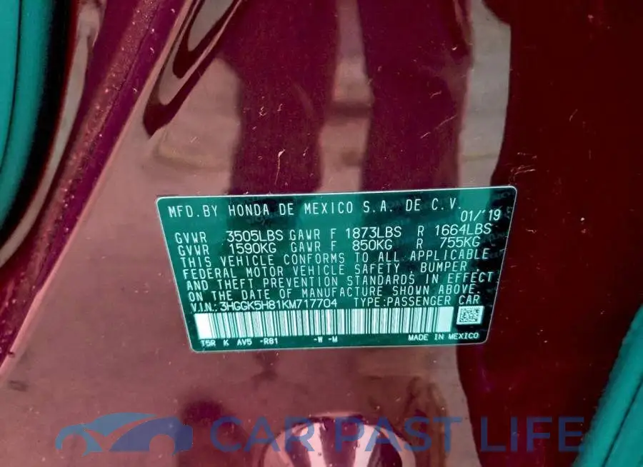 3HGGK5H81KM717704# 12