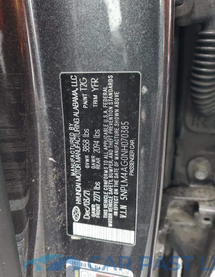 5NPLM4AG0NH070385# 12