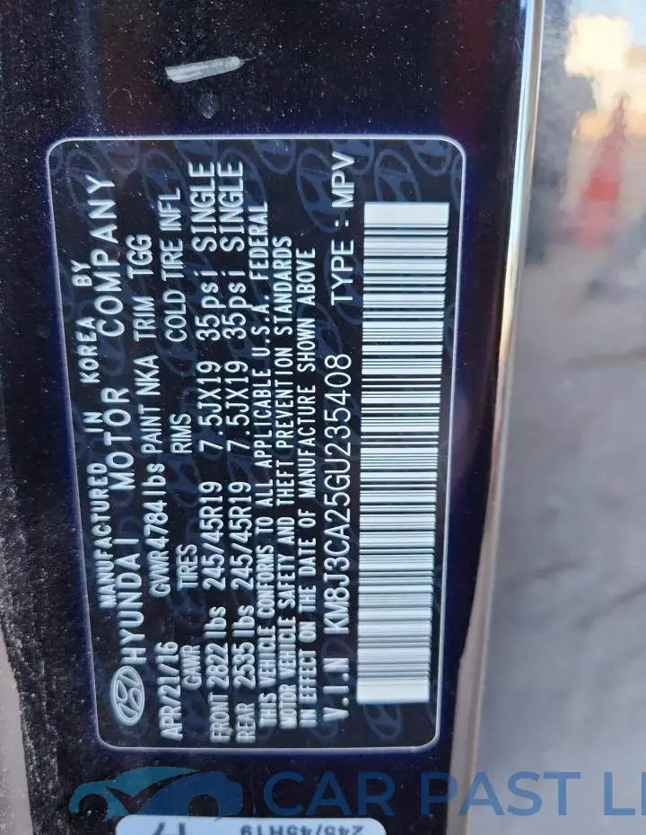 KM8J3CA25GU235408# 13