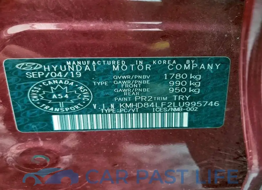 KMHD84LF2LU995746# 12