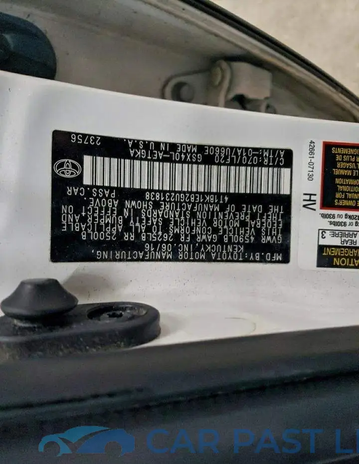 4T1BK1EB2GU231838# 12