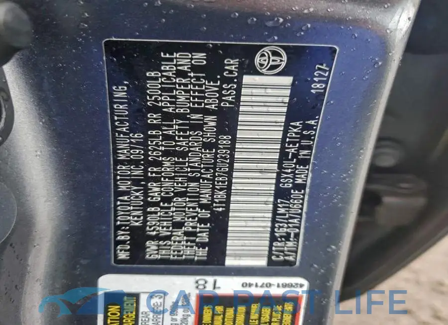 4T1BK1EB7GU239188# 12