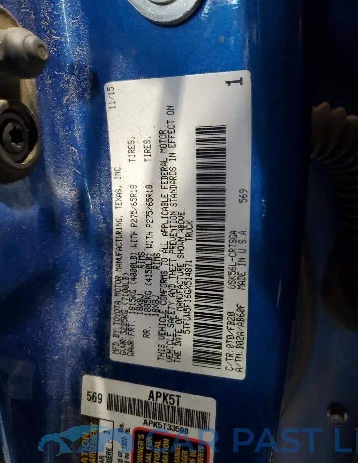 5TFUW5F16GX514871# 12