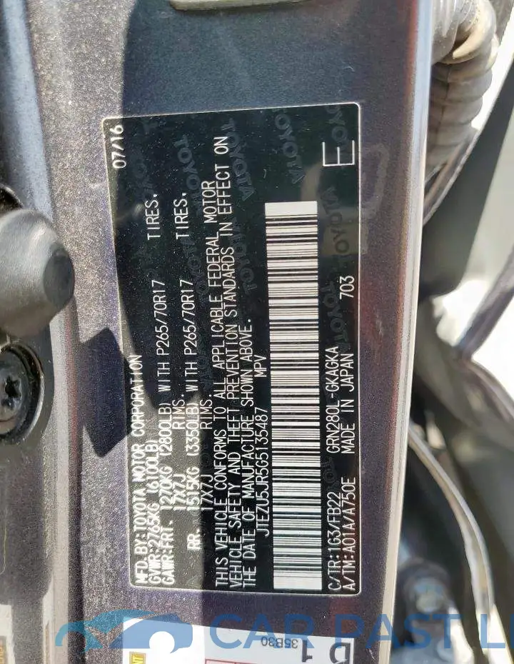 JTEZU5JR5G5135487# 13