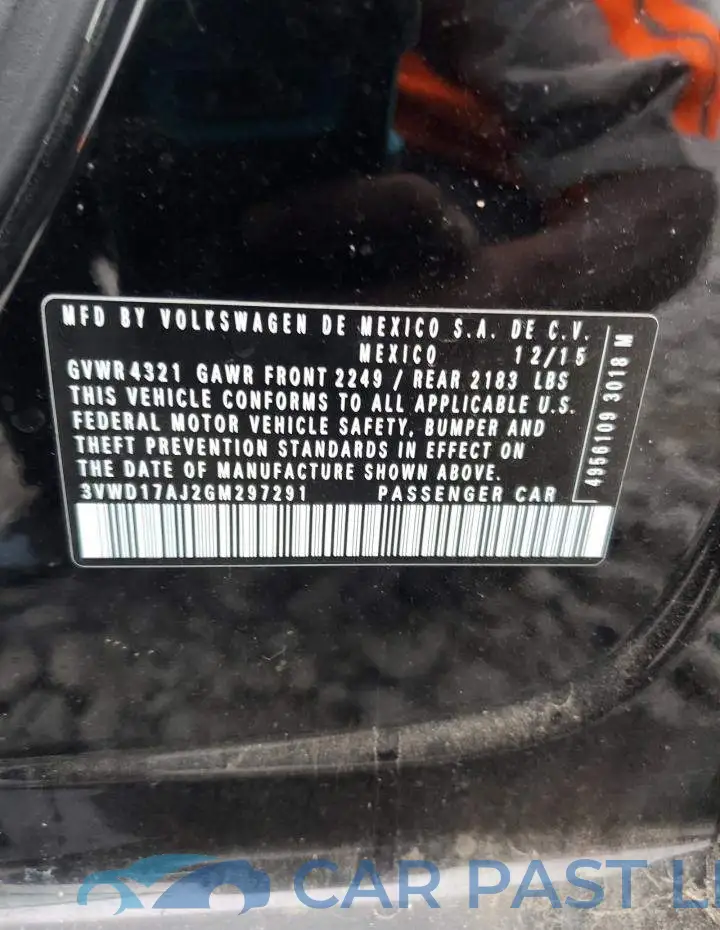 3VWD17AJ2GM297291# 12