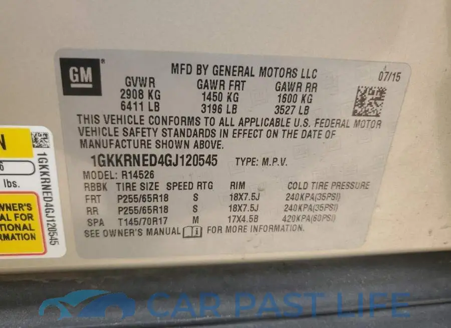 1GKKRNED4GJ120545# 13