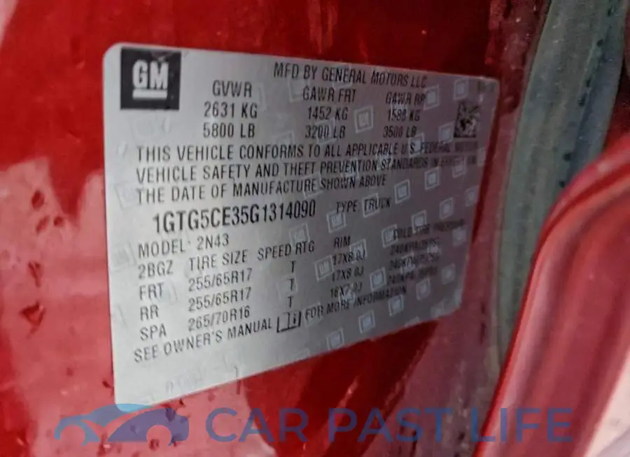 1GTG5CE35G1314090# 12