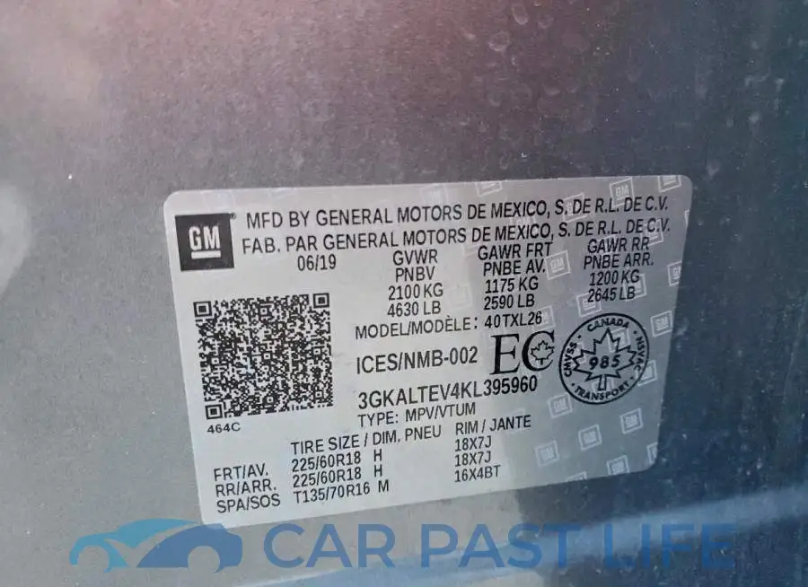 3GKALTEV4KL395960# 13