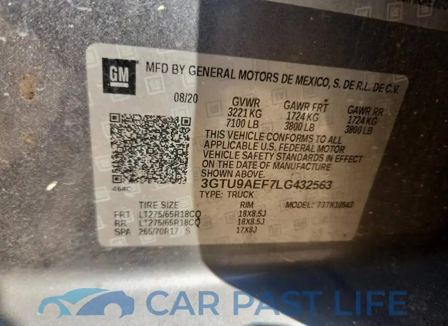3GTU9AEF7LG432563# 12
