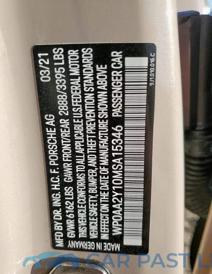 WP0AA2Y10MSA15346# 13