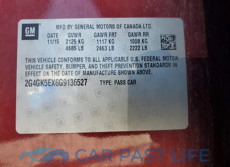 2G4GK5EX6G9136527# 12